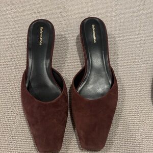 Reformation Dark Brown Mules